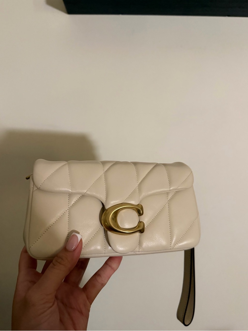 Coach Quilted Wristlet Crossbody with Gold C-Clasp